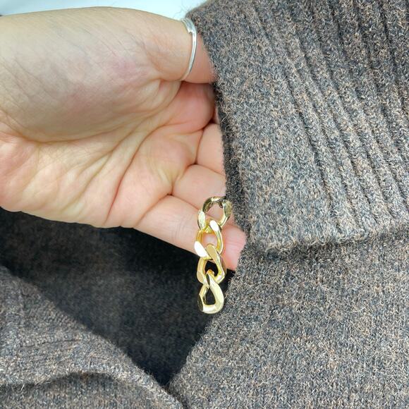 ASTR the Label | Lillian Sweater Dress in Brown Knit Off Shoulder Midi L - Picture 9 of 16